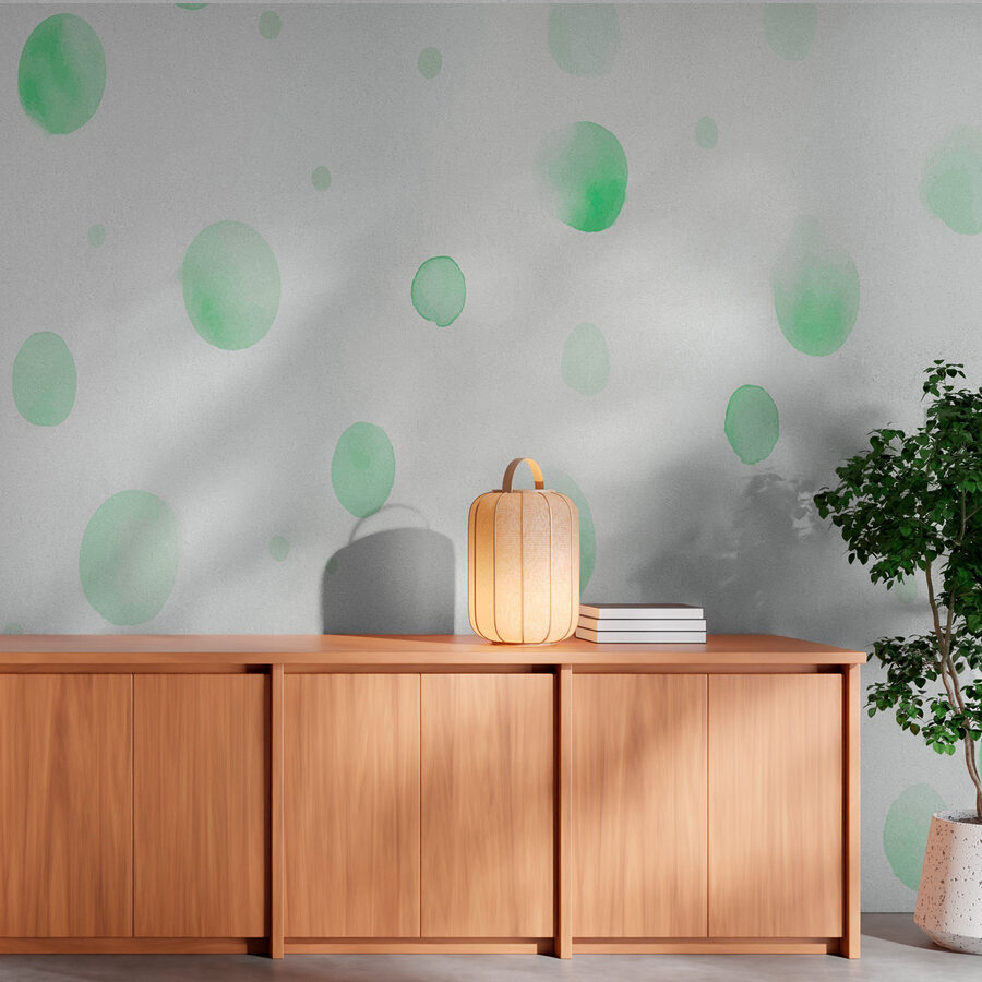 Wit oppervlak met groene stippen