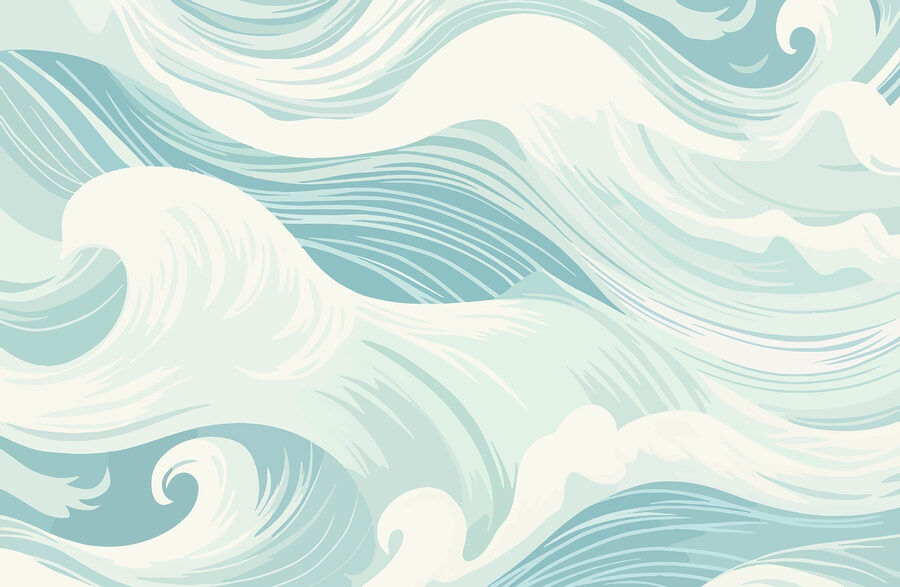 Blauwe en witte golven Blauwe en witte golven