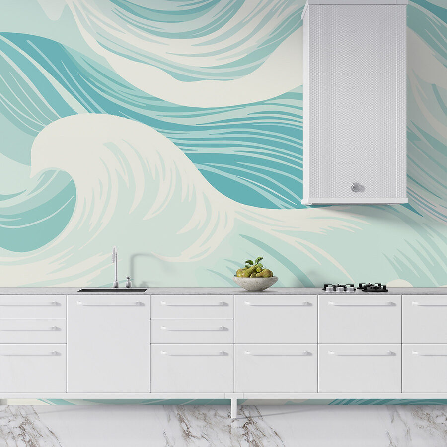 Blauwe en witte golven Blauwe en witte golven