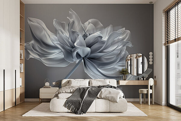 Witte bloem met lange steel Witte bloem met lange steel