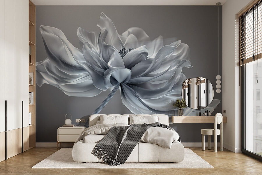 Witte bloem met lange steel