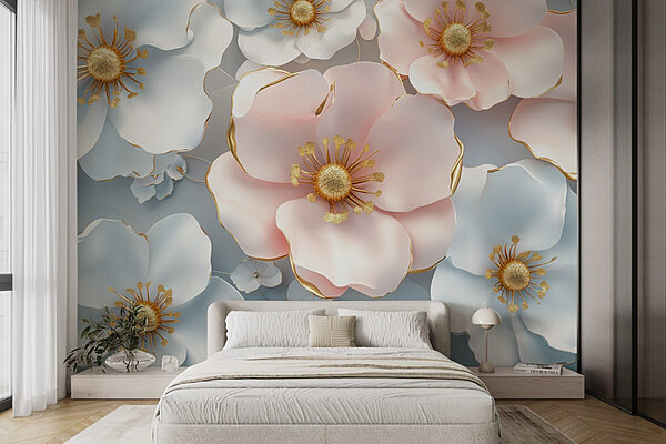 Groep witte en roze bloemen Groep witte en roze bloemen