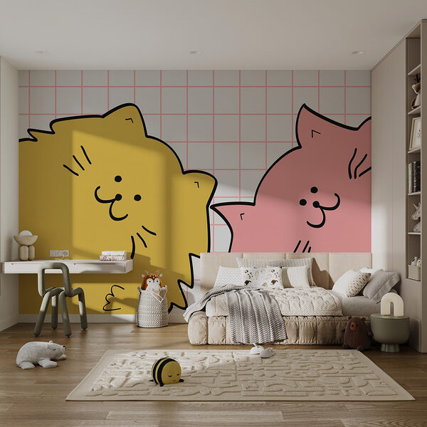 Gele en roze kat Gele en roze kat