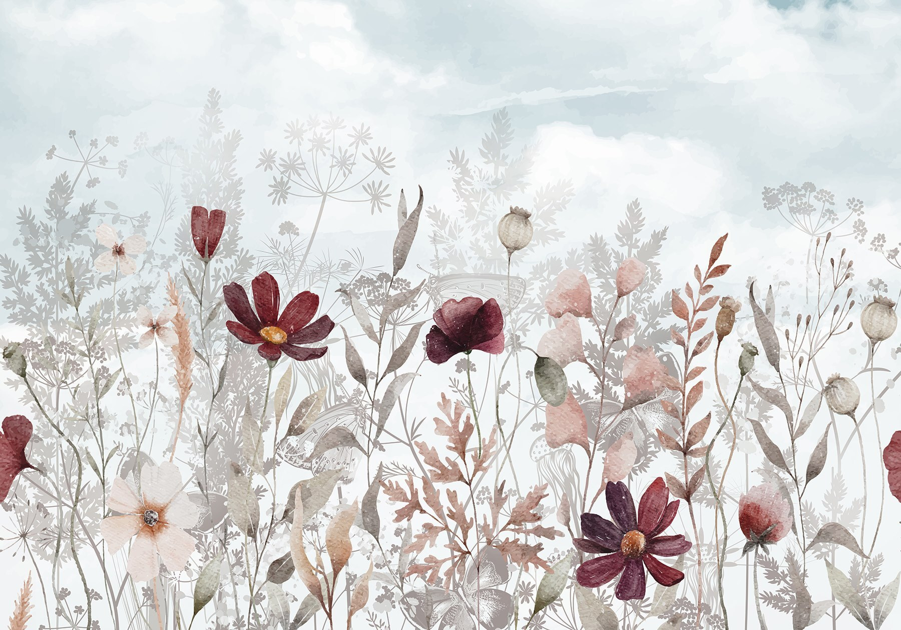 Painting of flowers and plants