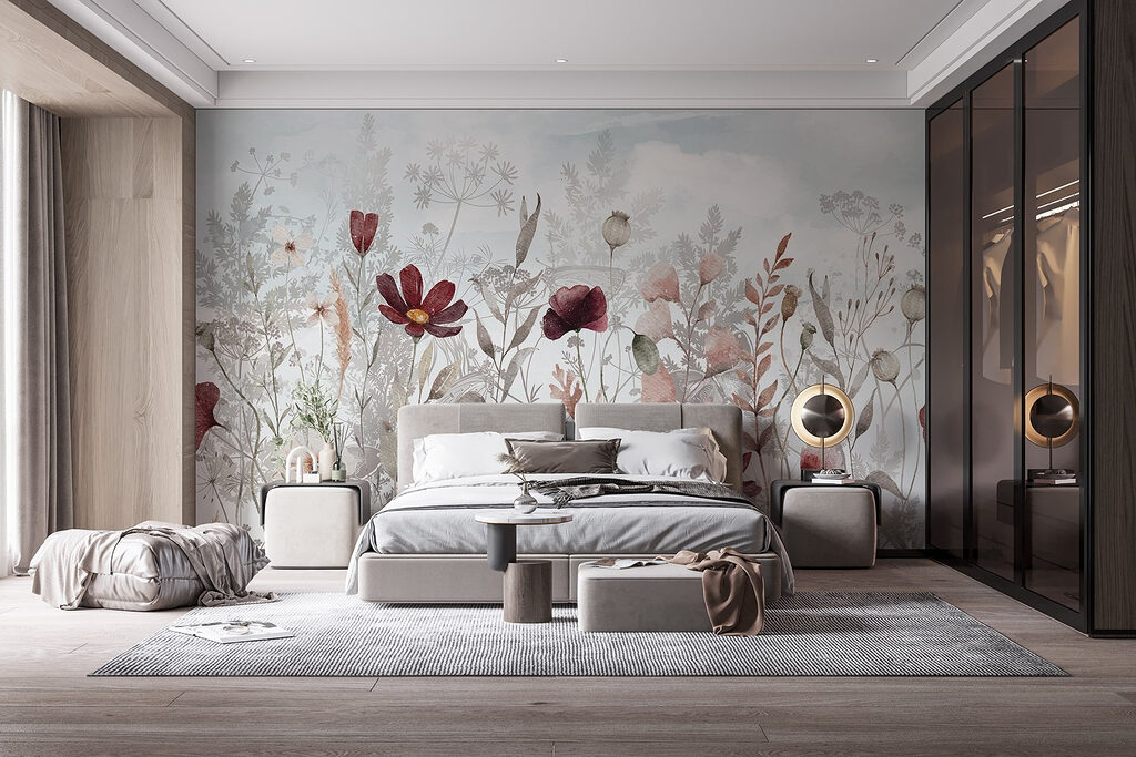 Painting of flowers and plants