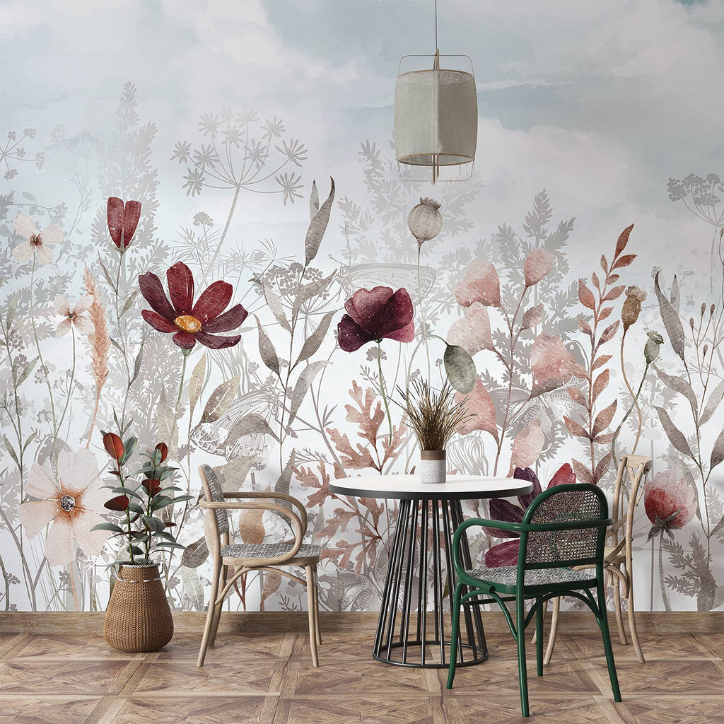 Painting of flowers and plants