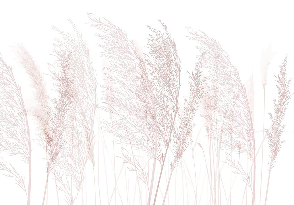 Groep gras met roze bloemen Groep gras met roze bloemen
