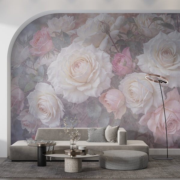 Groep witte en roze rozen Groep witte en roze rozen