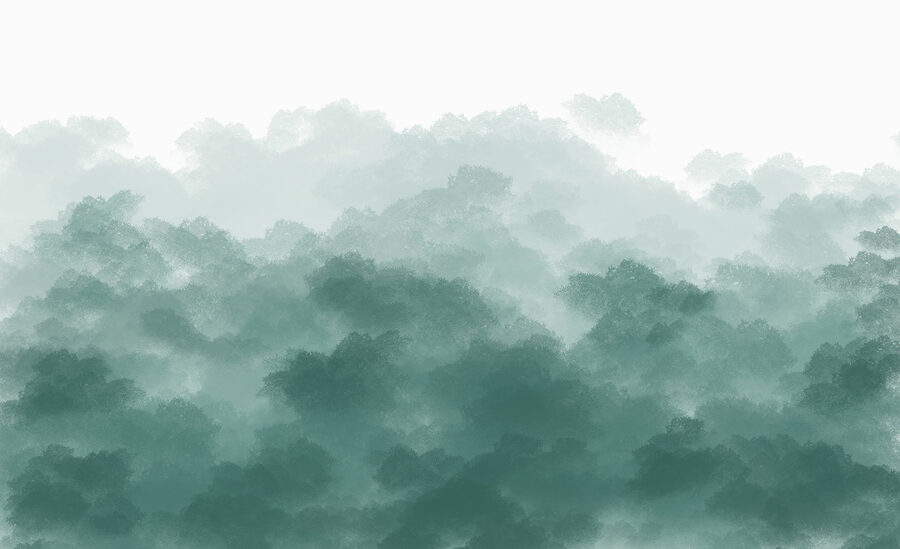 Mistige groene en witte lucht