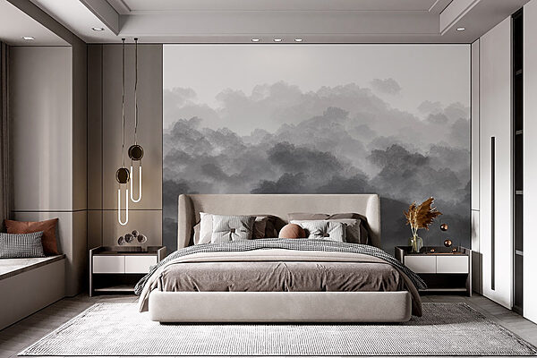 Zwart-wit afbeelding van wolken Zwart-wit afbeelding van wolken