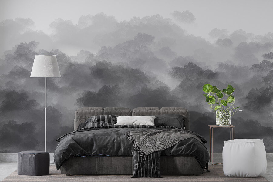 Zwart-wit afbeelding van wolken