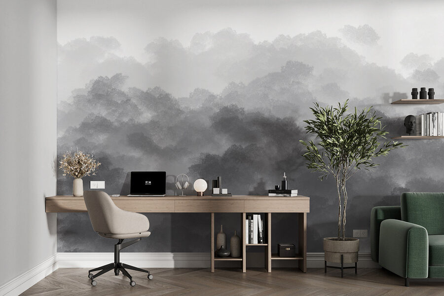 Zwart-wit afbeelding van wolken