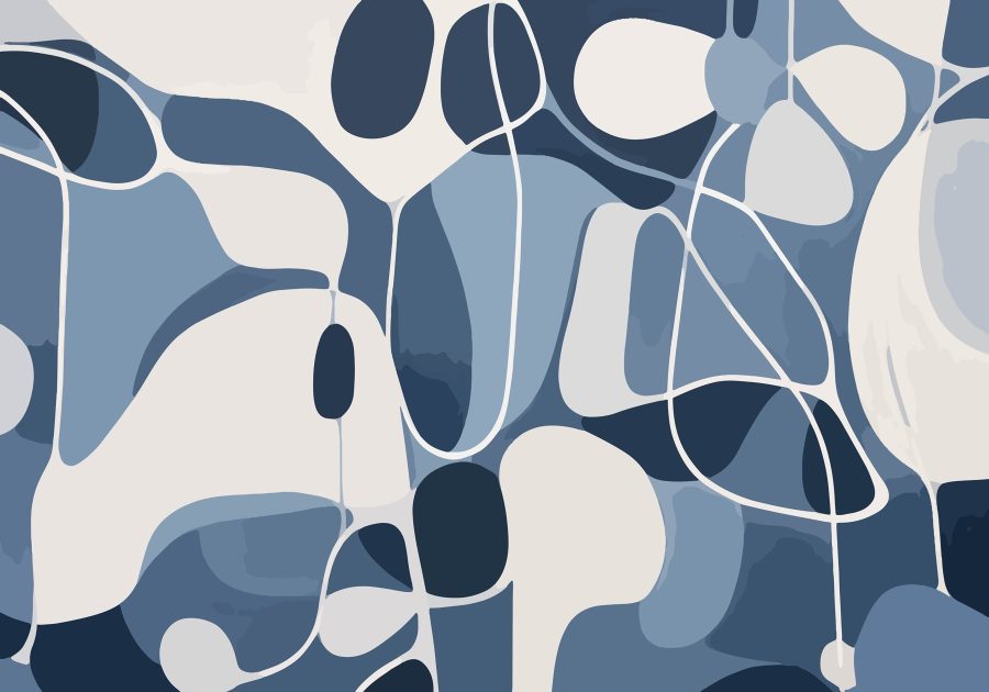 Blauw en wit patroon