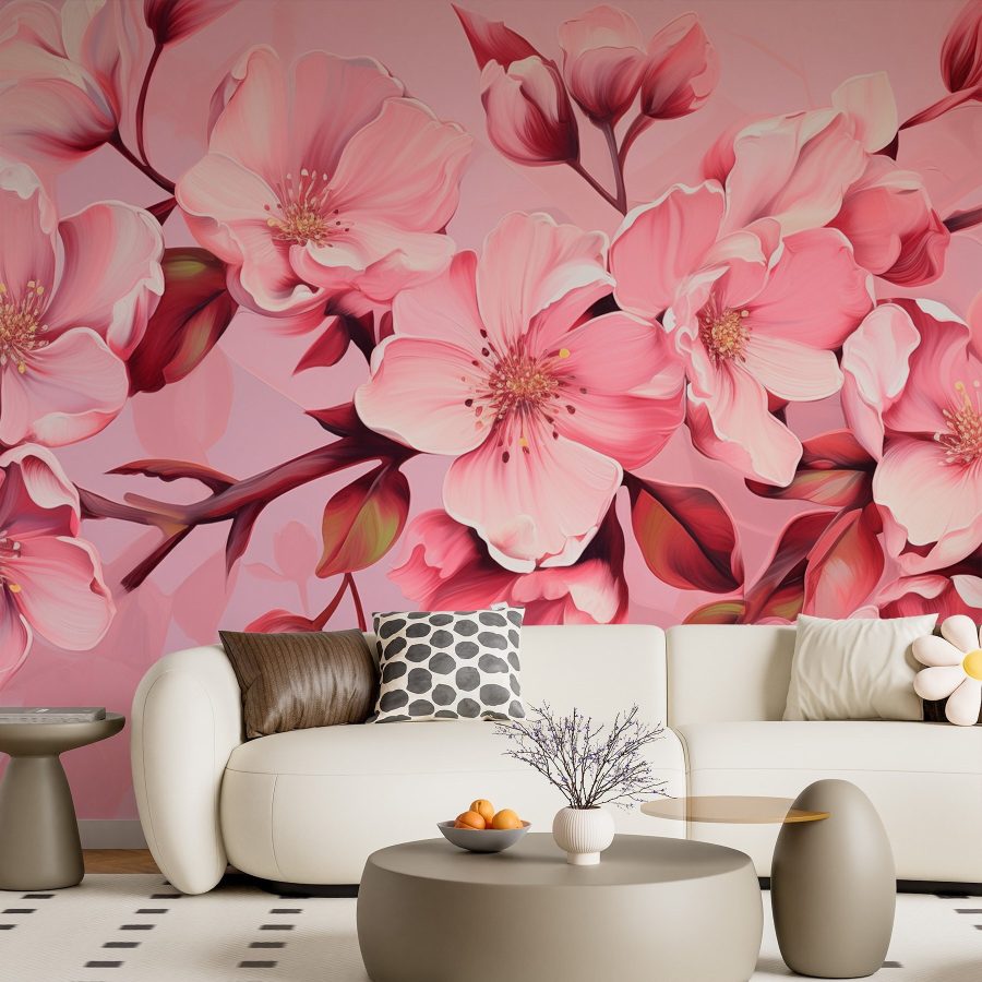 Bloesems in zachtroze tinten