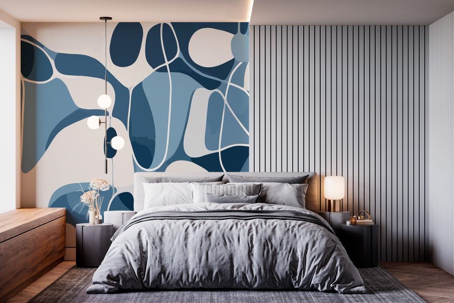 Blauw en wit patroon