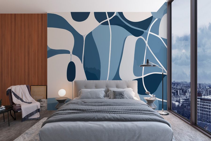 Blauw en wit patroon