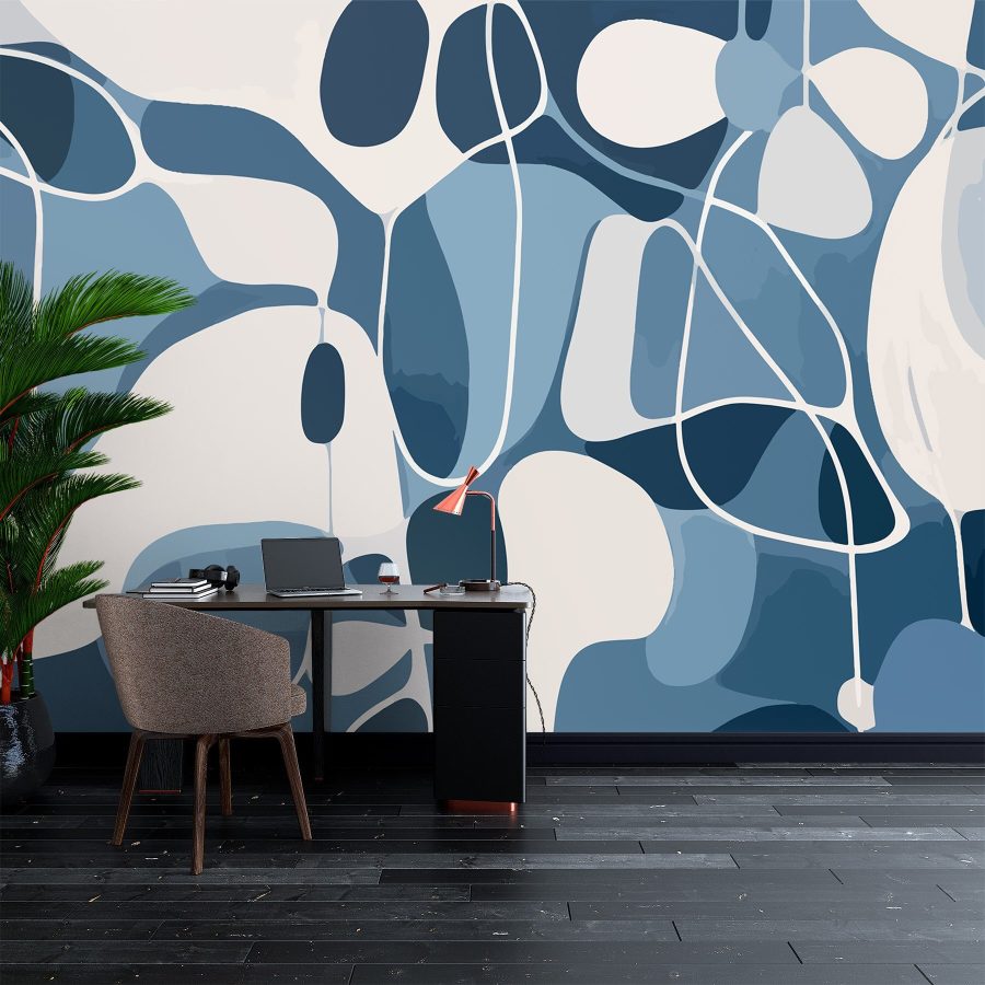 Blauw en wit patroon