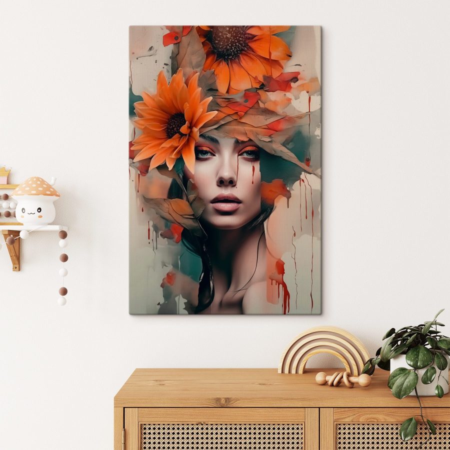 Vrouw met bloemen in haar haar