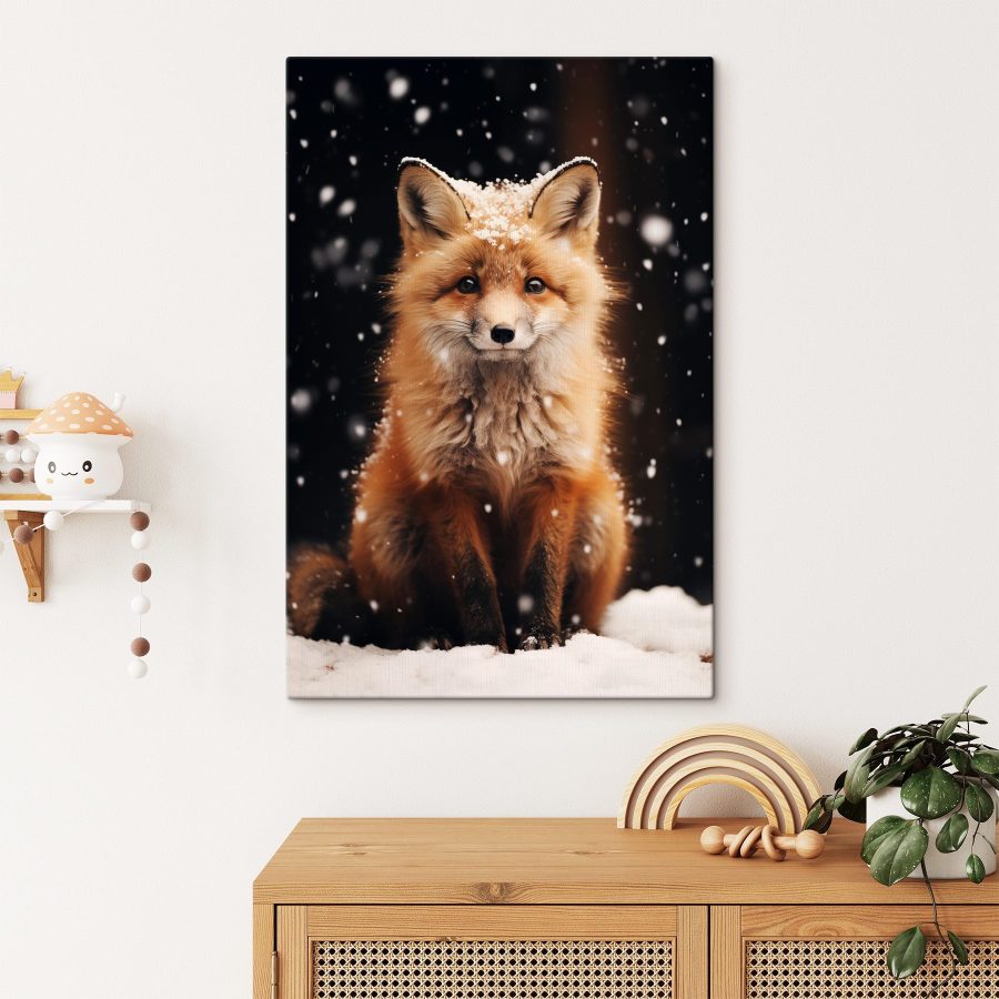Vos met sneeuw op zijn hoofd Vos met sneeuw op zijn hoofd