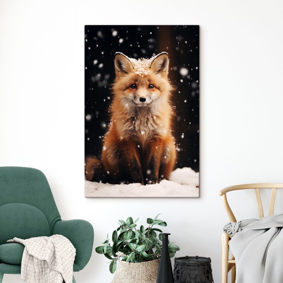 Vos met sneeuw op zijn hoofd Vos met sneeuw op zijn hoofd