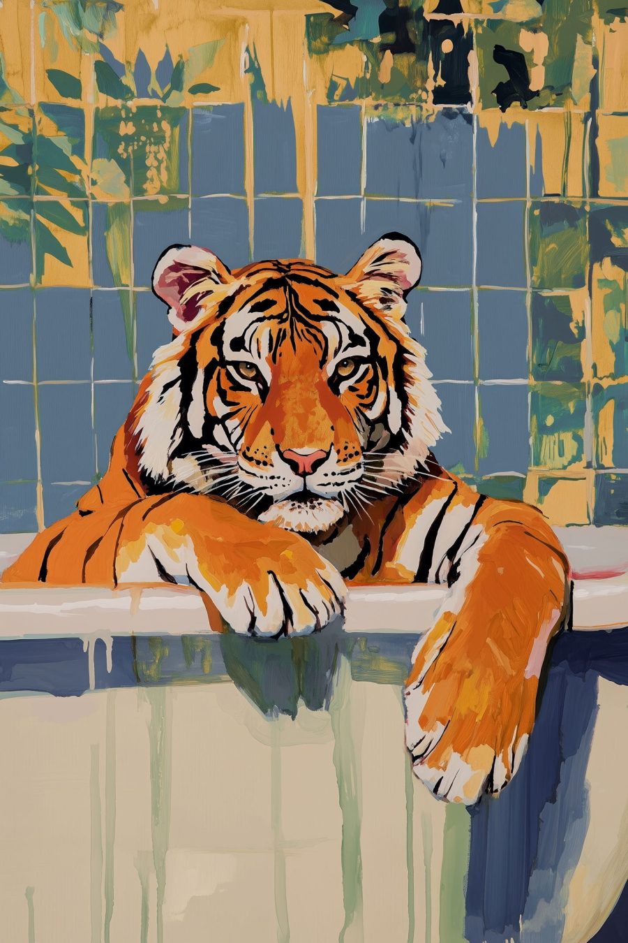 Tijger in een badkuip