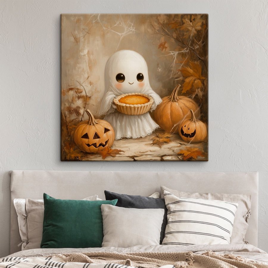 Schilderij van een geest met een taart