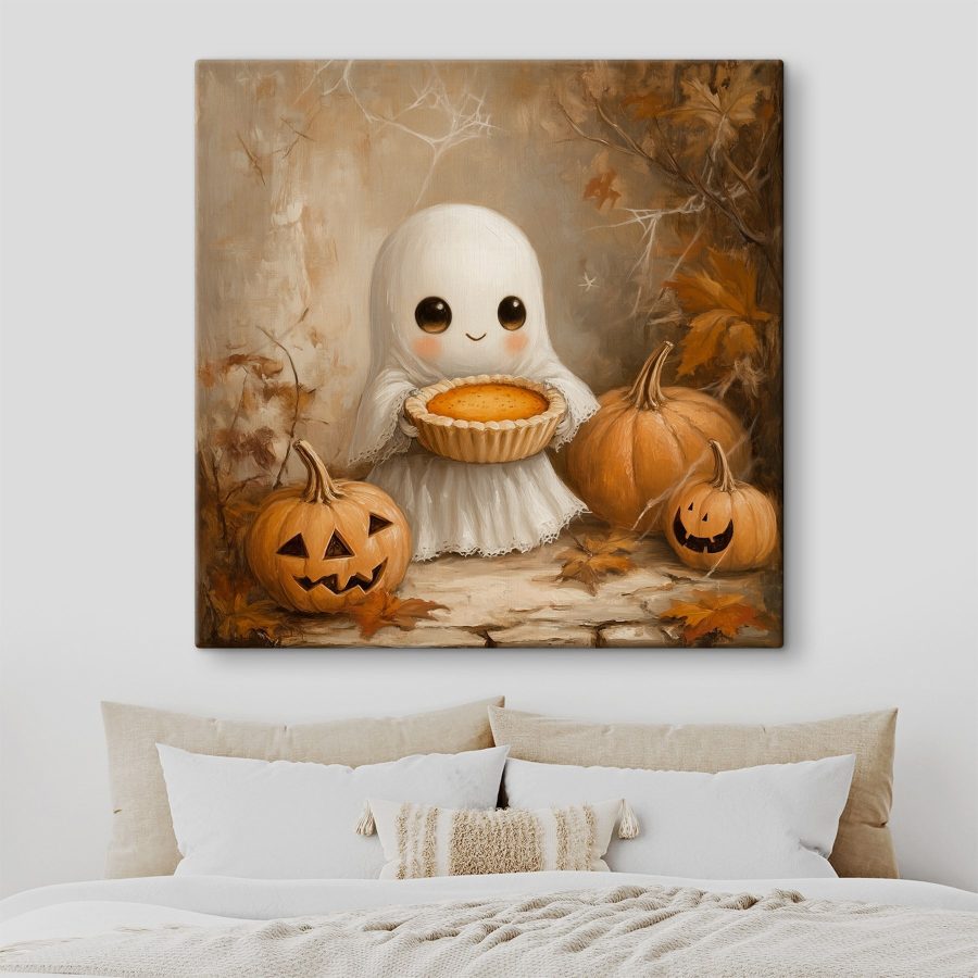 Schilderij van een geest met een taart