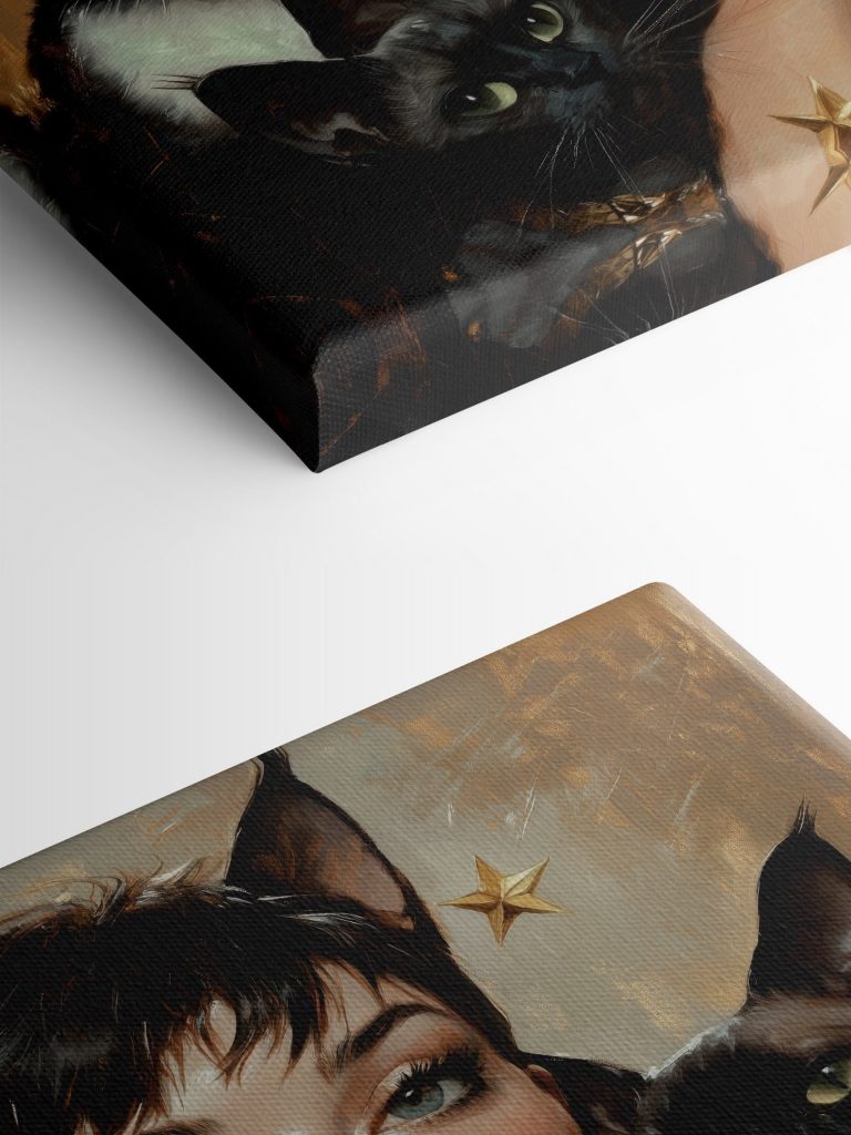 Woman with cats around her neck Woman with cats around her neck