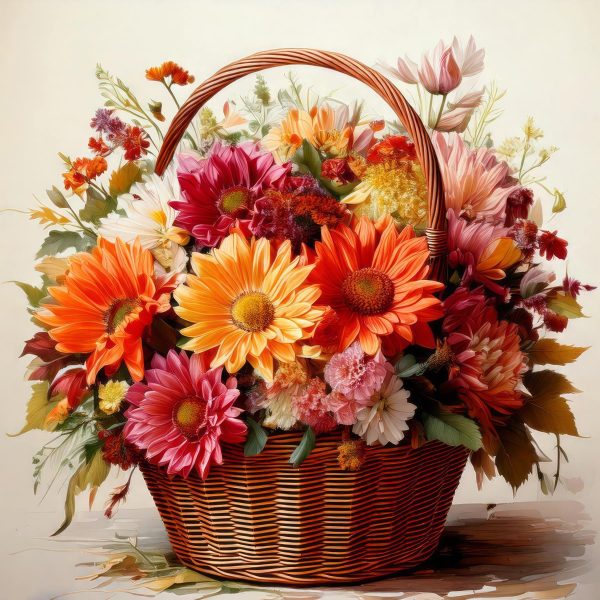 Mand met bloemen Mand met bloemen