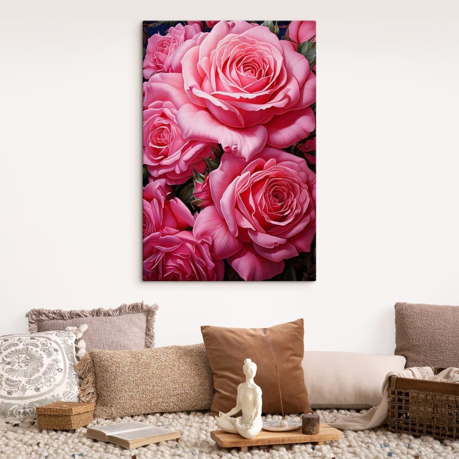 Groep roze rozen