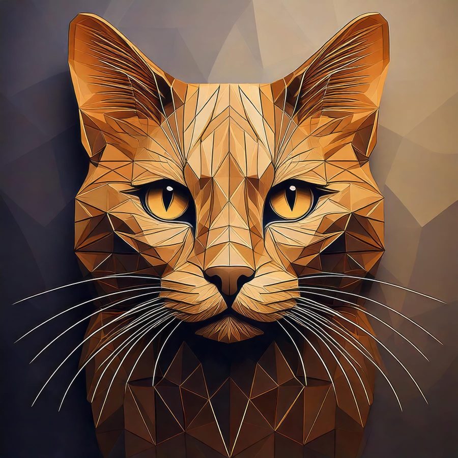 Kat met een laagpoly-ontwerp
