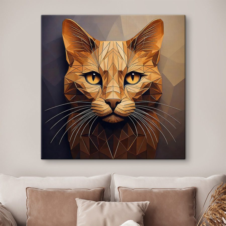 Kat met een laagpoly-ontwerp