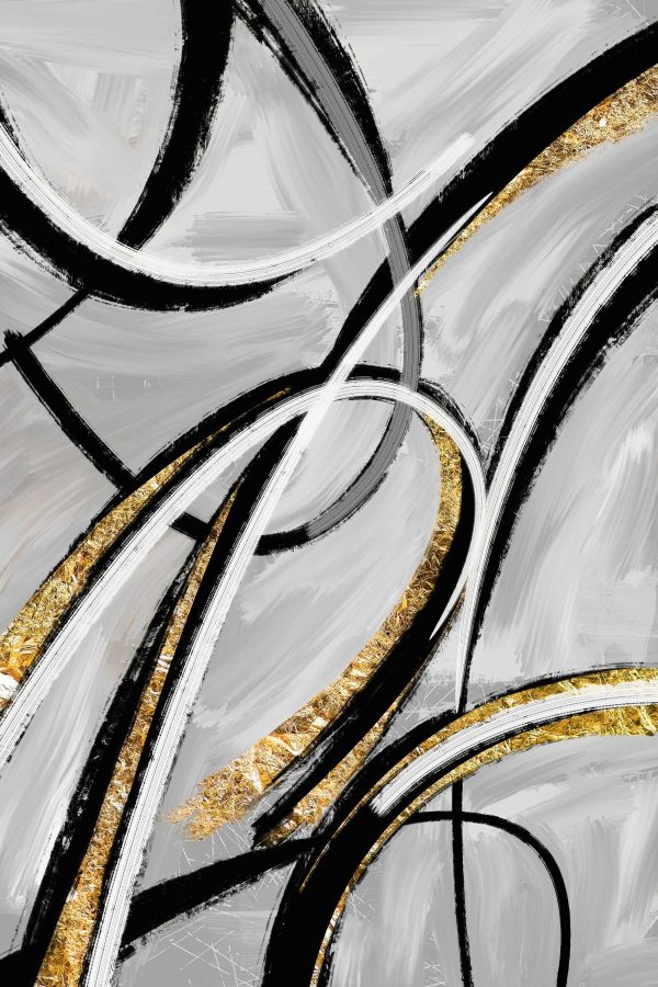 Monochrome swirls met metallic accenten Monochrome swirls met metallic accenten