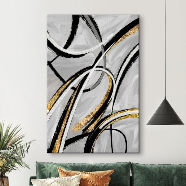 Monochrome swirls met metallic accenten Monochrome swirls met metallic accenten
