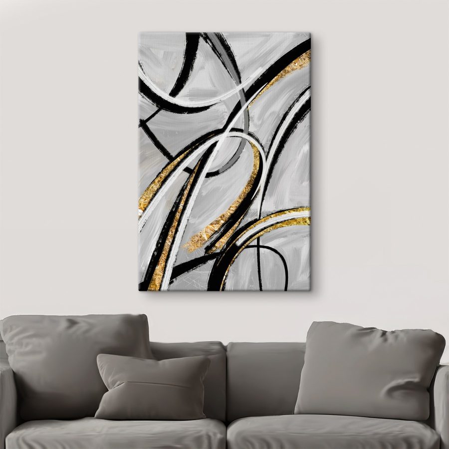 Monochrome swirls met metallic accenten