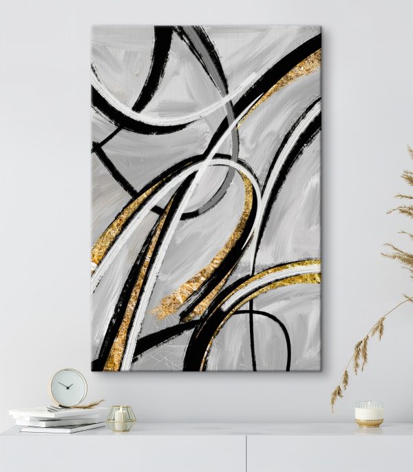 Monochrome swirls met metallic accenten Monochrome swirls met metallic accenten