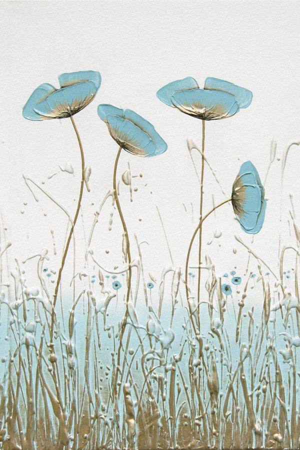 Schilderij van bloemen in een veld Schilderij van bloemen in een veld