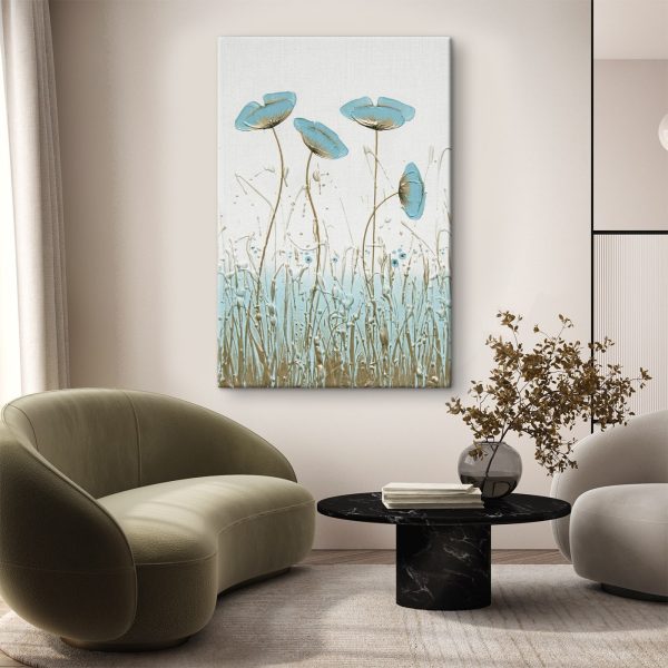 Schilderij van bloemen in een veld Schilderij van bloemen in een veld