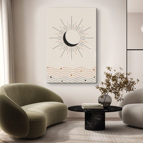 Maan met lichtstralen Maan met lichtstralen