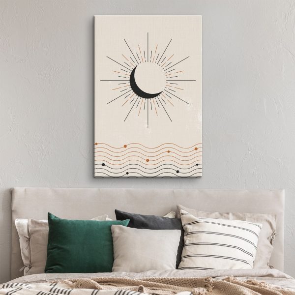 Maan met lichtstralen Maan met lichtstralen