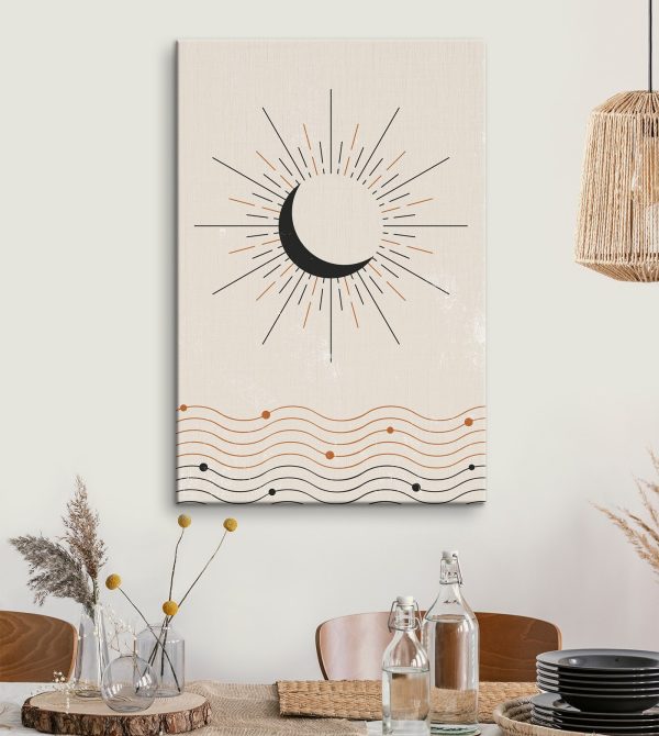Maan met lichtstralen Maan met lichtstralen