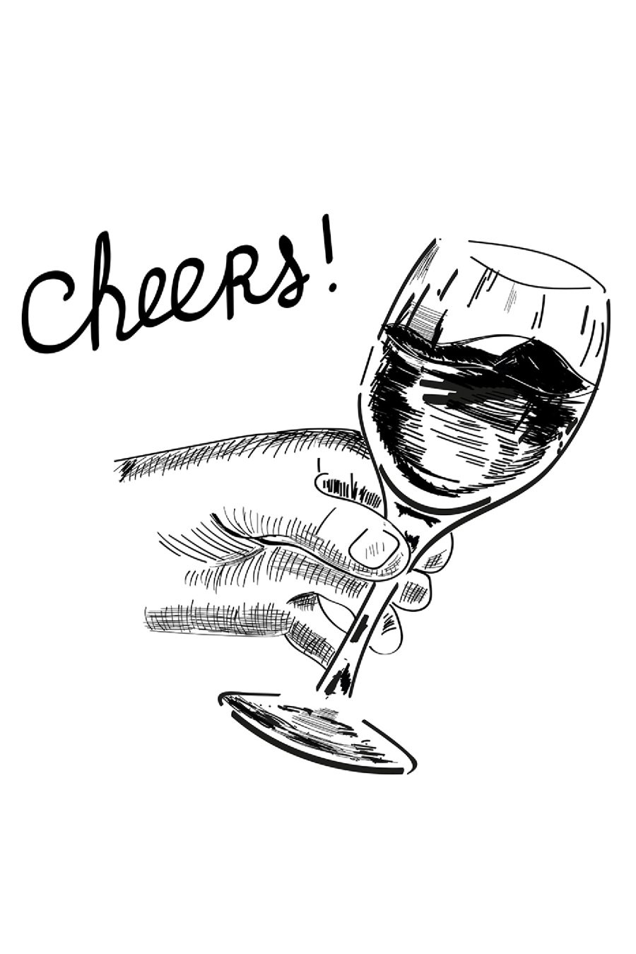 Hand met een glas wijn