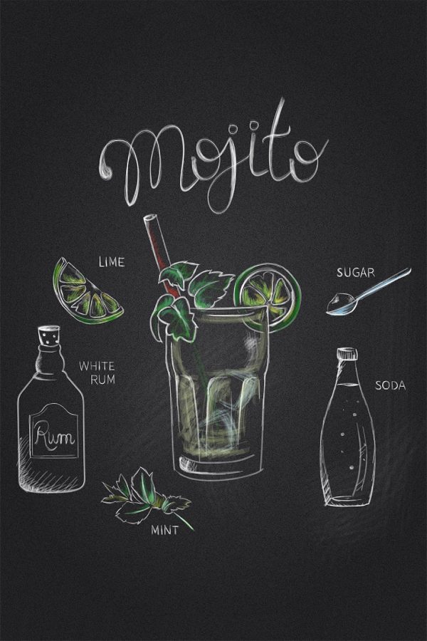 Krijttekening van een drankje Krijttekening van een drankje