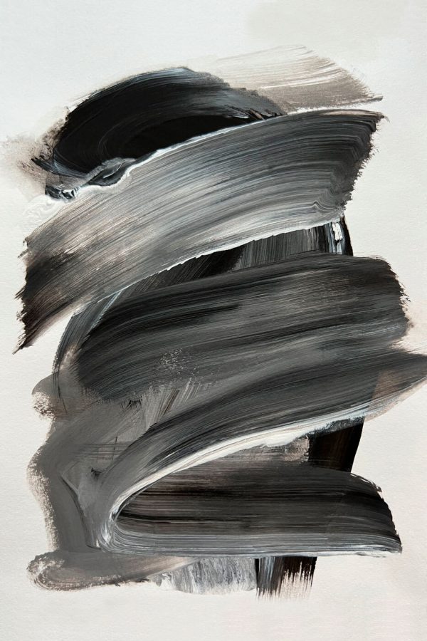 Black and white brushstroke