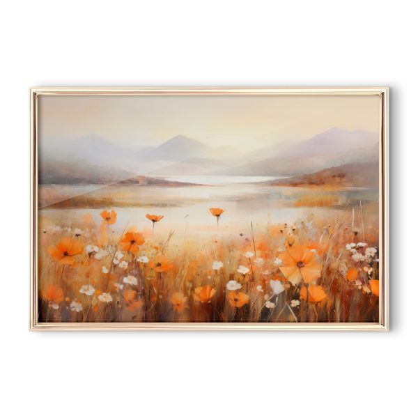 Schilderij van bloemen in een veld Schilderij van bloemen in een veld
