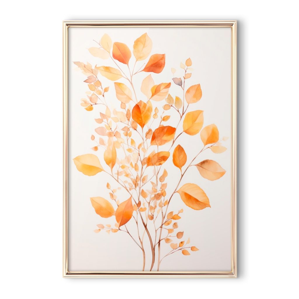 Watercolor painting of leaves