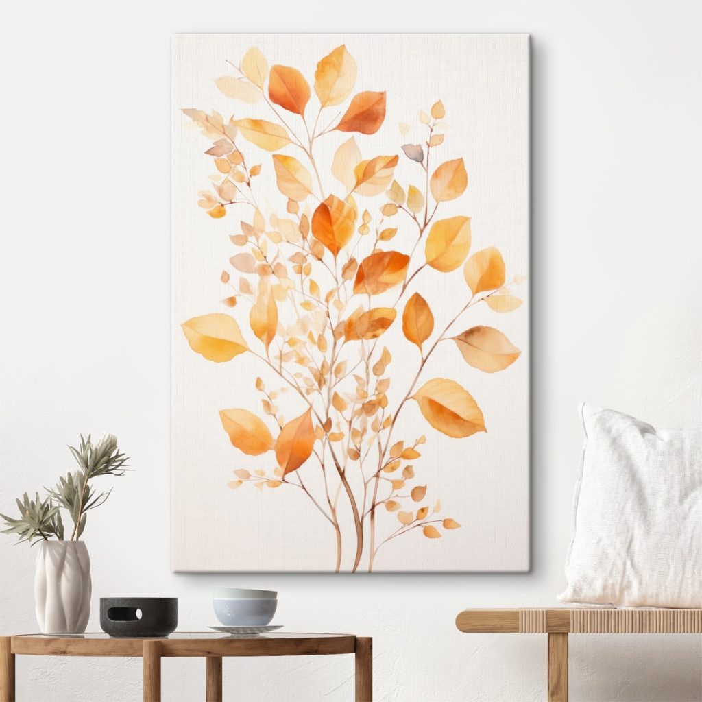 Watercolor painting of leaves