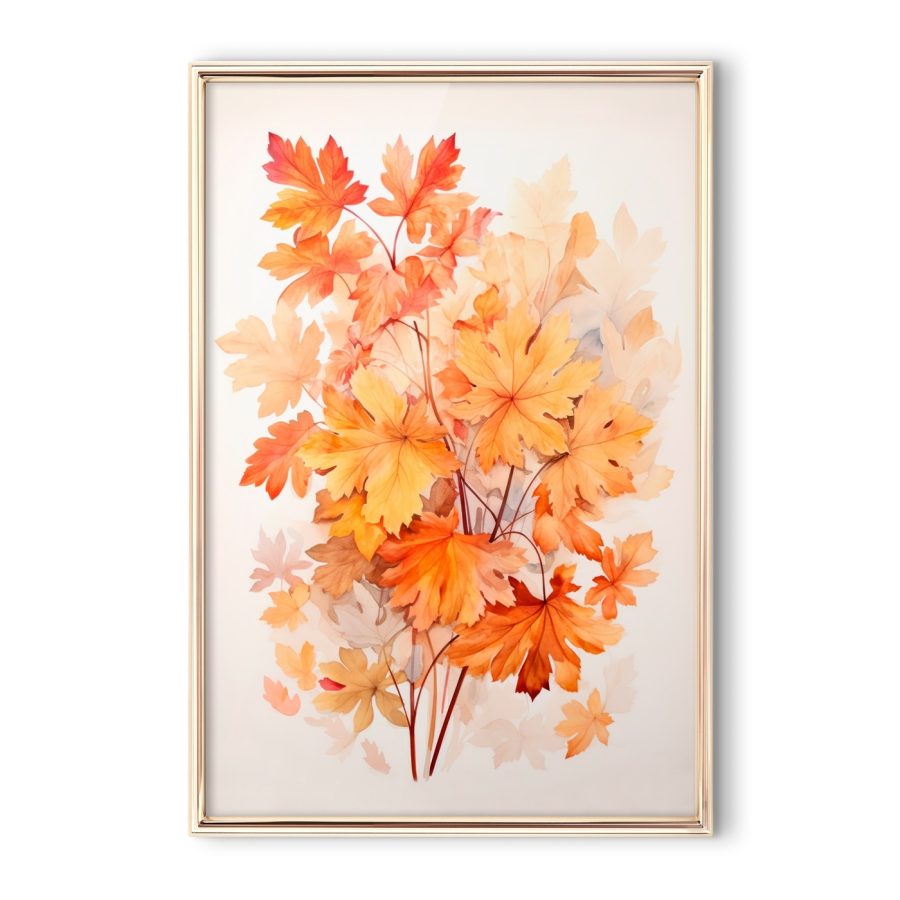 Schilderij van oranje bladeren