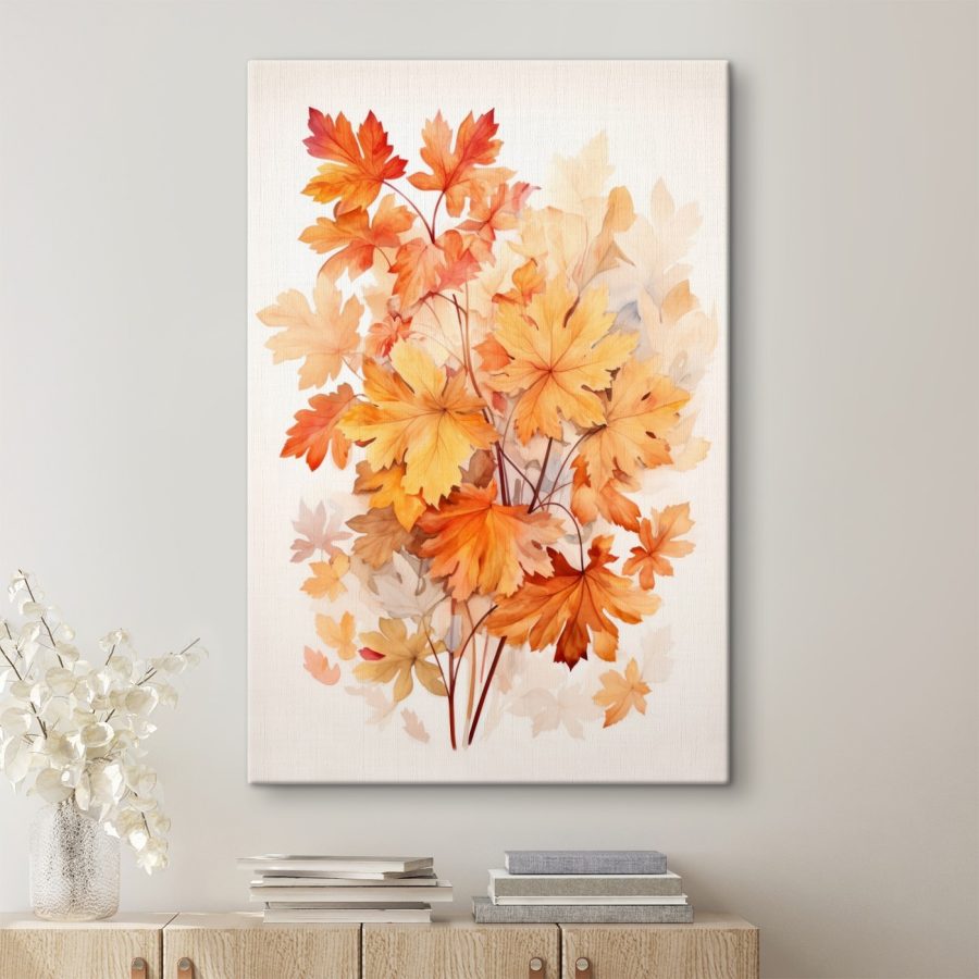 Schilderij van oranje bladeren