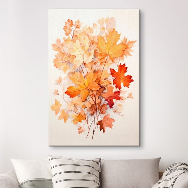 Schilderij van oranje en bruine bladeren Schilderij van oranje en bruine bladeren